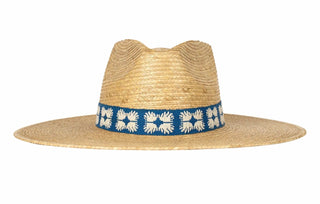 NAVY FLORA TILE PALM HAT