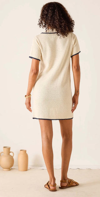 crochet polo dress Loft Beach Crochet Swimsuit Coverup Polo Dress Size XL Whisper White Women's