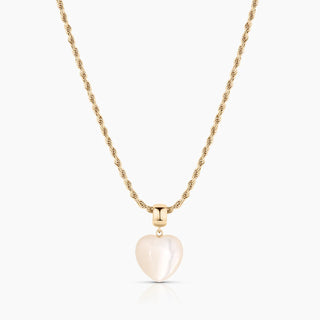 GEMMA MOTHER OF PEARL HEART BAIL CHARM