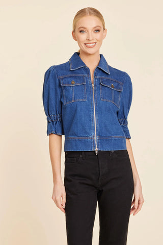 DOUBLE ZIP DENIM JACKET