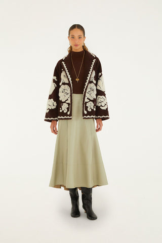 FLOWERS BROWN COAT