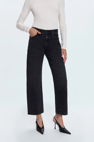 LEXI MID RISE BOWED STRAIGHT JEAN