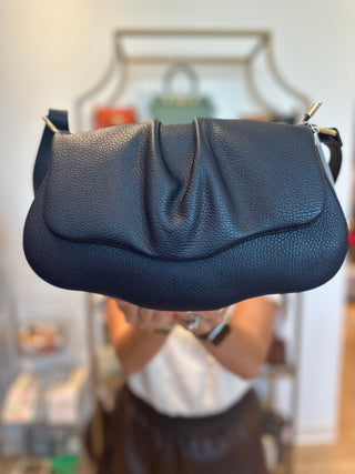 SCALLOPED SADDLE SHOULDER BAG