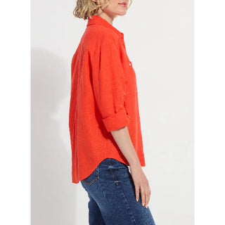 ROSE ROLL TAB UTILITY LINEN SHIRT