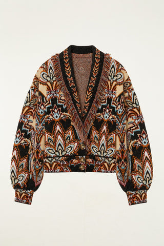 TAPESTRY DREAM CREAM KNIT FRINGE CARDIGAN