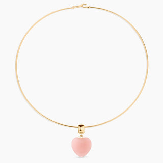 GEMMA PINK OPAL HEART BAIL CHARM