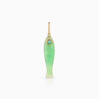 FORTUNA CHRYSOPRASE FISH CHARM