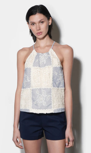 DAKOTAH MIXED MEDIA PATCHWORK TOP