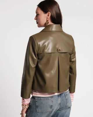 MOTO JACKET FAUX LEATHER FAUX LEATHER OLIVE
