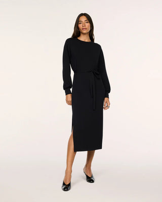 SPANX AIRESSENTIALS® LONG SLEEVE TIE-WAIST MAXI DRESS