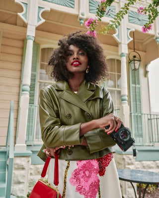 MOTO JACKET FAUX LEATHER FAUX LEATHER OLIVE