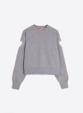 SWEATSHIRT KNIT WITH HEART CUTOUT